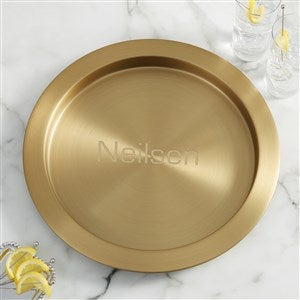 Classic Celebration Personalized Round Gold Serving Tray