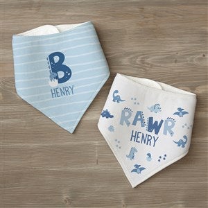 Baby Dino Personalized Baby Bandana Bibs-Set Of 2