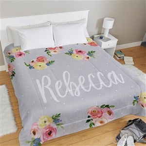 Floral Personalized Comforter - King 104x88