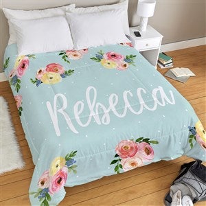 Floral Personalized Comforter - Queen 88x88