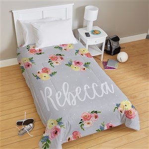 Floral Personalized Comforter - Twin 68x88