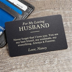 Engraved wallet hot sale card for husband