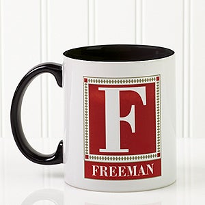 Letter Perfect Personalized Coffee Mug- 11oz.- Black