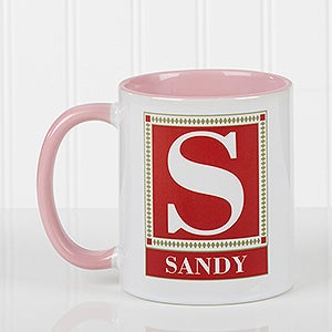 Letter Perfect Personalized Coffee Mug- 11oz.- Pink