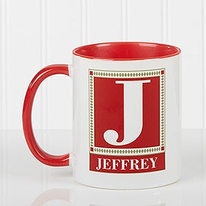 Letter Perfect Personalized Coffee Mug- 11oz.- Red