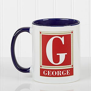 Letter Perfect Personalized Coffee Mug- 11oz.- Blue