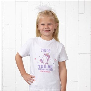 You're One Of A Kind Personalized Valentine's Day Hanes® Kids T-Shirt - Youth Medium - Light Gray