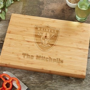 NFL Las Vegas Raiders Personalized Bamboo Cutting Board- 10x14