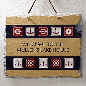 Personalized Nautical Slate Sign - Sailing Theme