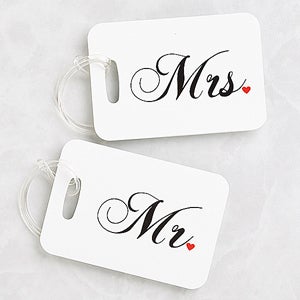 Personalized Luggage Tags Travel Set - Mr and Mrs Collection