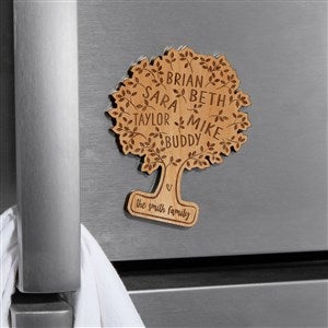 Family Tree Of Life Personalized Wood Magnet - Natural