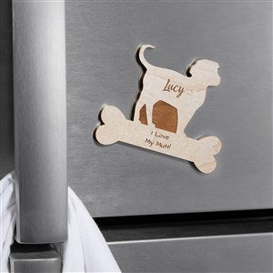 Dog Breed Personalized Wood Magnet- Whitewash