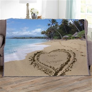 Personalized Our Paradise Island Woven Throw Blanket - 50x60