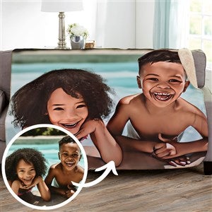 Cartoon Yourself Personalized 60x80 Sherpa Photo Blanket