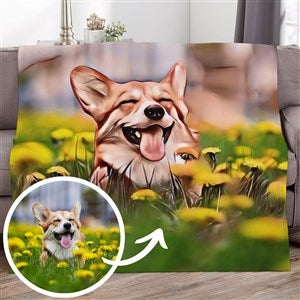 Cartoon Your Pet Personalized Photo 50x60 Plush Fleece Blanket