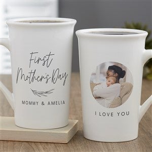 First Mother's Day Love Personalized Latte Mug 16 Oz.- White