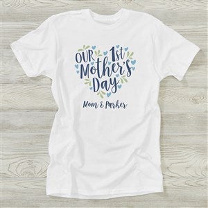 Our First Mother's Day Personalized Hanes® Adult T-Shirt - Adult Medium - White