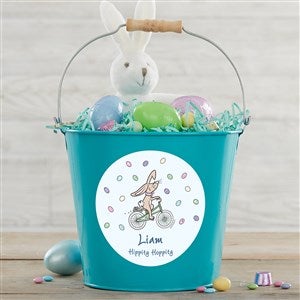 Easter PhiloSophie's® Personalized Large Treat Bucket-Turquoise