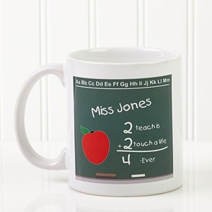 Chalkboard Teacher Personalized Coffee Mug- 11 oz.- White