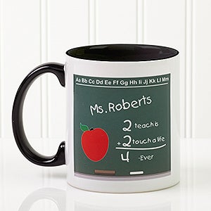 Chalkboard Teacher Personalized Coffee Mug- 11 oz.- Black