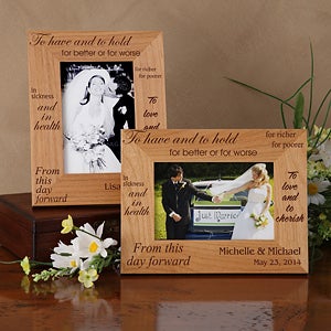 Engraved Wood Wedding Photo Frames   To Have and To Hold