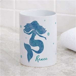 Personalized Ceramic Bathroom Cup - Mermaid Kisses