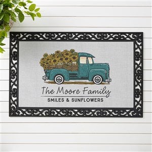 Antique Sunflower Truck Personalized Doormat- 20x35