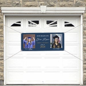 Then & Now Graduate Personalized Photo Banner - 20x48