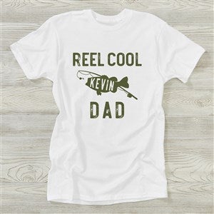 Personalized Hanes® Adult T-Shirt - Reel Cool Dad  - Adult Small - White