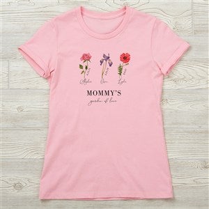 Birth Month Flower Personalized Next Level? Ladies Fitted Tee - Ladies Fitted Small - Charcoal