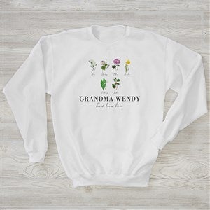 Birth Month Flower Personalized Hanes® Crewneck Sweatshirt - Adult Large - White