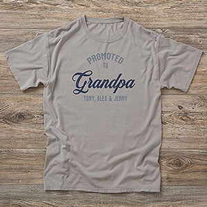 Promoted To Dad Personalized Hanes® Adult ComfortWash? T-Shirt - Adult Medium - Anchor Slate