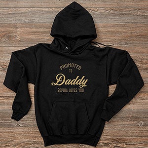 Promoted To Dad Personalized Hanes® Adult Hooded Sweatshirt - Adult Medium - Black