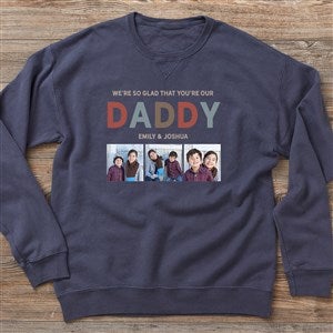 Glad You're Our Dad Personalized Photo Hanes® Adult ComfortWash? Sweatshirt - Adult Small - Black