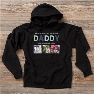 Glad You're Our Dad Personalized Photo Hanes® Adult ComfortWash? Hoodie - Adult Medium - Black-CW