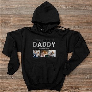 Glad You're Our Dad Personalized Photo Hanes® Adult Hooded Sweatshirt - Adult X-Large - Black