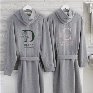 Floral Bridesmaid Personalized Sweatshirt Robe  - Medium - Large