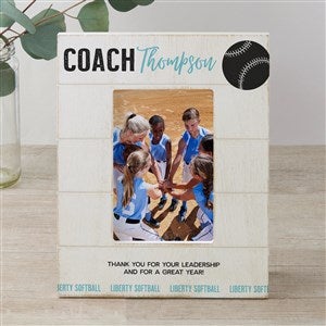 Thanks Coach Personalized Shiplap Frame- 4x6 Vertical