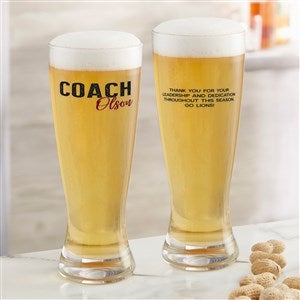 Thanks Coach Personalized 23oz. Pilsner Glass