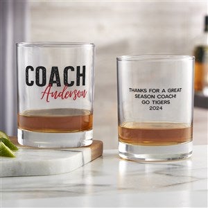 Thanks Coach Personalized 14 Oz. Whiskey Glass