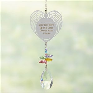 Engraved Message Memorial Pastel Heart Suncatcher