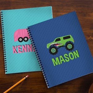 Construction & Monster Trucks Personalized Large Notebooks - Set Of 2