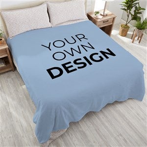 Design Your Own Personalized 90x90 Plush Queen Fleece Blanket- Slate Blue