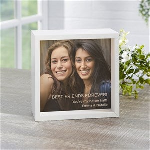 Photo Expression For Her Personalized Ivory LED Shadow Box - Small