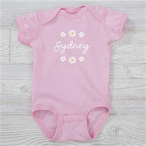 Retro Daisy Personalized Baby Bodysuit - Infant 12 Months - White