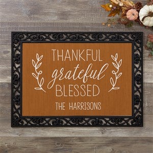 Thankful Grateful Blessed Personalized Doormats- 18x27