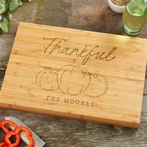 Fall Family Pumpkins Personalized Bamboo Cutting Board- 10x14