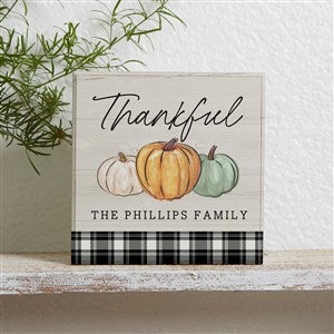 Fall Family Pumpkins Personalized Single Shelf Block