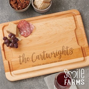 Smile Farms - Seasonally Script Personalized Maple Charcuterie Board 15X21