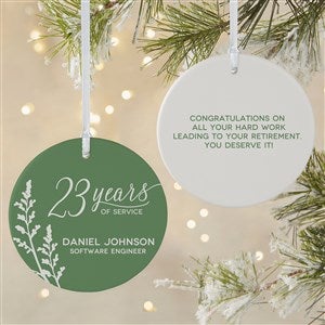 Retirement Personalized Ornament- 3.75 Matte - 2 Sided